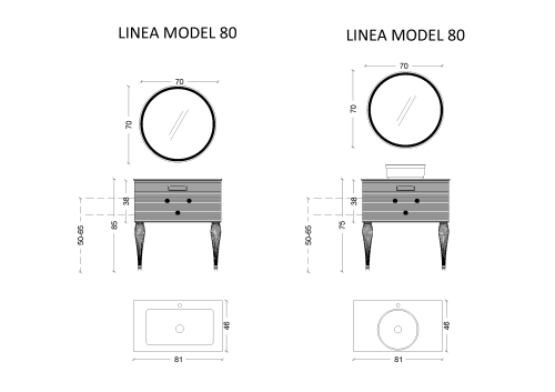 Тумба под раковину Armadi Art Vallessi Avantgarde 842-080-WG 80х46х38 напольная цвет белый - фото 2