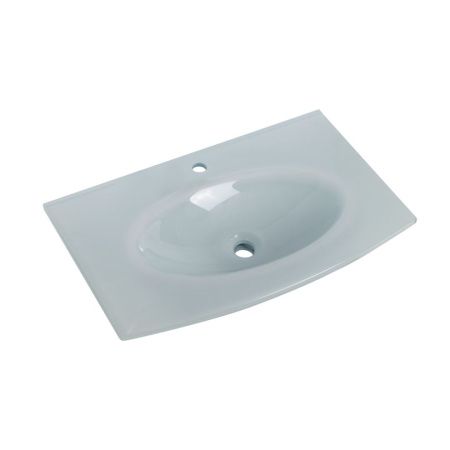 Раковина стеклянная Cezares 82415 80х50 подвесная цвет белый 1 отверстие под смеситель