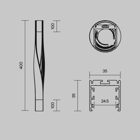 Радиусный профиль Maytoni Led Strip ALM-3535R-B-TL-90°-0.4M
