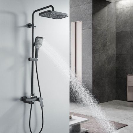 Душевая стойка Rose R1836H настенная цвет черный