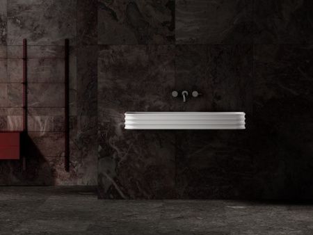 Раковина из искусственного камня Abber STEIN AS2651-0.8 80х50 подвесная цвет белый без отверстий под смеситель