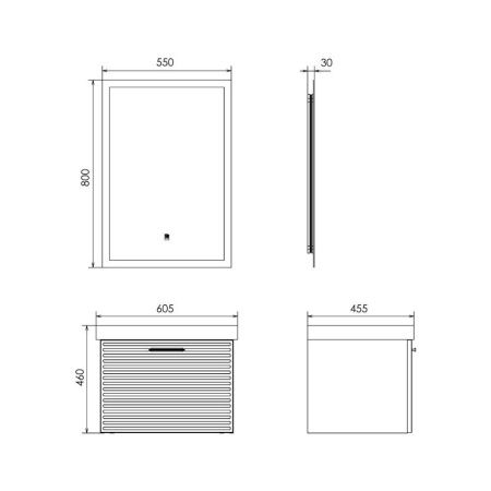 Тумба с раковиной Comforty Касабланка 00-00020108CF 60х50 подвесная цвет серый