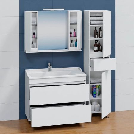 Тумба под раковину СанТа Марс 700298 100х50 напольная цвет белый