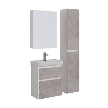 Тумба под раковину LeMark Combi LM03C60T-Beton 60х30 напольная цвет серый/белый