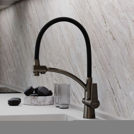 Смеситель для кухни Sancos Eri SC4001GG на мойку вороненая сталь