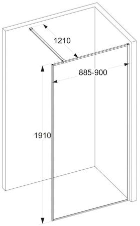 Душевая перегородка Cerutti SPA STRIP T90 90х190 стекло рифленое профиль черный