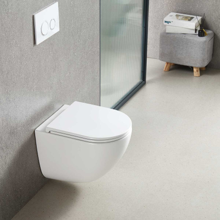 Унитаз подвесной Vincea Bien VT1-51T белый с сиденьем микролифт безободковый смыв торнадо