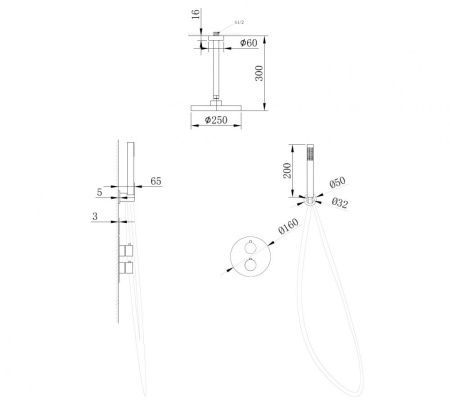 Душевая система Abber AF8121RG встраиваемая в стену цвет золото