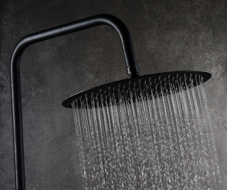 Душевая антикальцевая головка AQG 11ATL0525R25 цвет черный матовый
