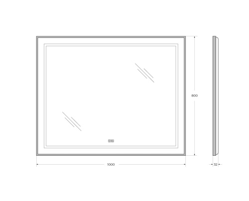 Зеркало BelBagno Kraft SPC-KRAFT-1000-800-LED-TCH-WARM-NERO 100х80 - фото 5