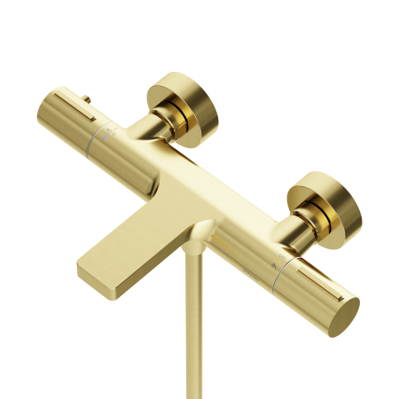 Смеситель для ванны и душа Sancos Etna SC9006BG настенный брашированное золото с термостатом