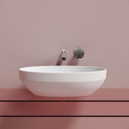 Раковина из сантехнического фарфора Ceramica Nova ELEMENT CN6056MW 50х40 накладная цвет белый без отверстий под смеситель