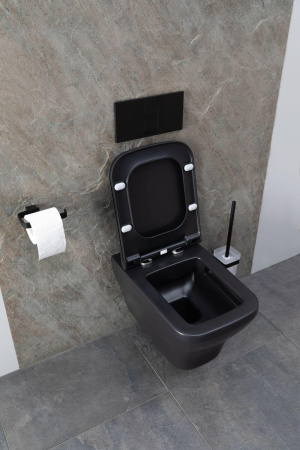 Чаша унитаза подвесная Allen Brau Infinity 4.21011.31 цвет черный матовый без сиденья безободковая каскадный смыв