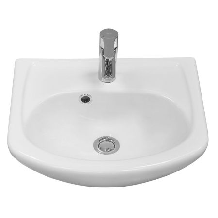 Раковина из сантехнического фарфора Santek Азов WH112449 50х40 накладная цвет белый