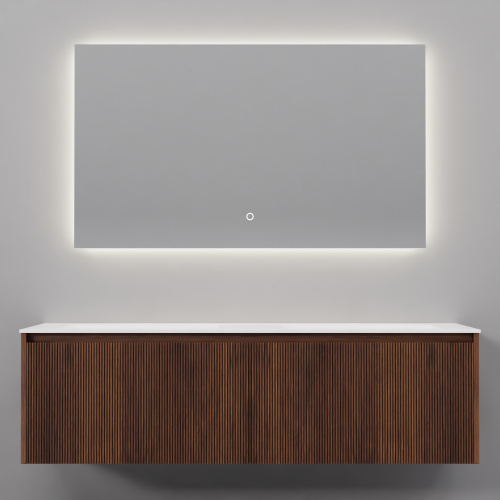 Тумба с раковиной+зеркало ArtDecco Camilla (Камилла) ACM14W22D1M0 140x45x40 подвесная цвет черный орех - фото 5