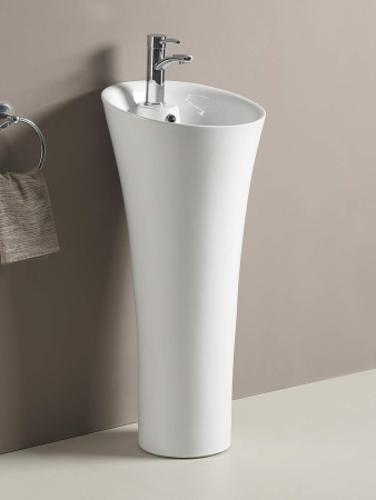 Раковина из сантехнического фаянса WeltWasser WW SK 10000008707 40 см напольная цвет белый 1 отверстие под смеситель