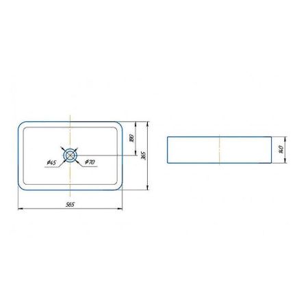 Раковина из сантехнического фаянса Jorno У18293 60х40 накладная цвет белый