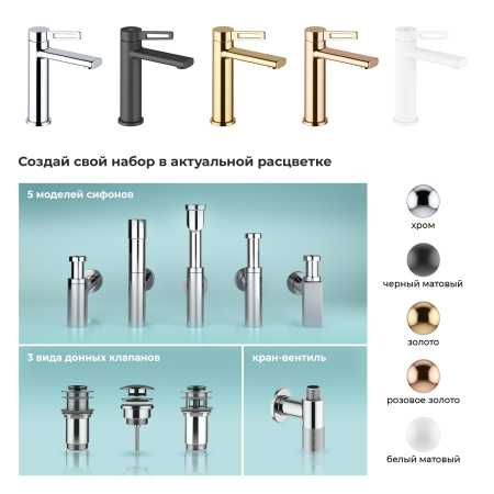 Смеситель Wellsee ONCE! and forever 182405000 на раковину/столешницу белый матовый