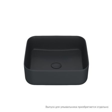 Раковина керамическая Iddis Bridge BRIBM04i27 40х40 накладная цвет черный без отверстий под смеситель
