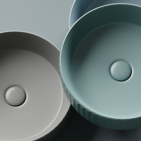 Раковина из сантехнического фарфора Ceramica Nova ELEMENT CN6057ML 36х36 накладная цвет голубой матовый без отверстий под смеситель