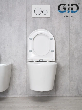 Унитаз подвесной Gid Cortado 62235Y белый с сиденьем микролифт безободковый смыв торнадо