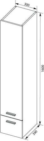 Шкаф-пенал Aquanet Верона 00175390 30х160 подвесной цвет белый