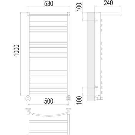 Полотенцесушитель водяной Terminus 4670078529572 55х100 хром
