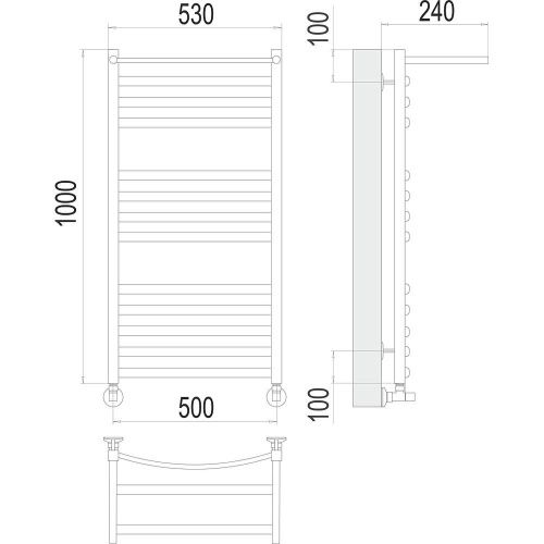 Полотенцесушитель Terminus 4670078529572 53х100 водяной хром - фото 3