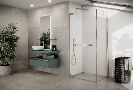 Душевая перегородка Novellini N180 N180FG90-1Z 90х200 стекло прозрачное профиль хром