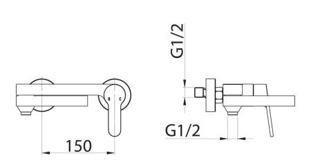 Смеситель BelBagno DELTA DEL-VASM-IN настенный сатин