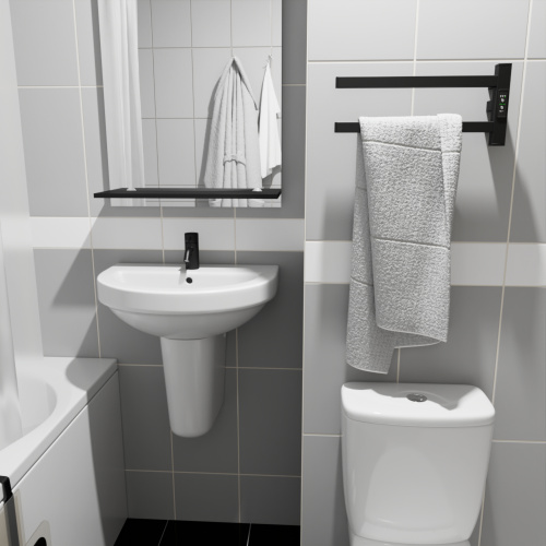 Полотенцесушитель Маргроид Cook профильный Cook-1840-1081-9005R 41х20 электрический черный матовый - фото 4