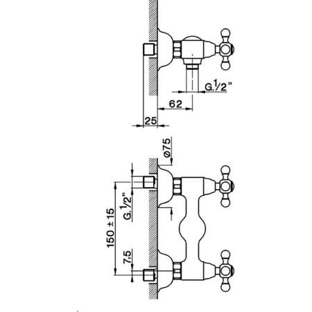 Смеситель для душа Cisal Arcana AC00044124 Акция настенный золото