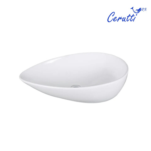 Раковина из сантехнического фарфора Cerutti SPA CR7030 66х44 накладная цвет белый - фото 3