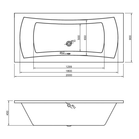 Ванна акриловая Lavinia Boho Evan 37110200 200х90 встраиваемая прямоугольная без каркаса