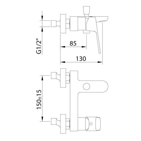 Смеситель Clever VOGUE XTREME 61411 настенный хром