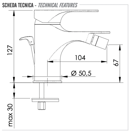 Смеситель Remer Class Line L20 на биде хром