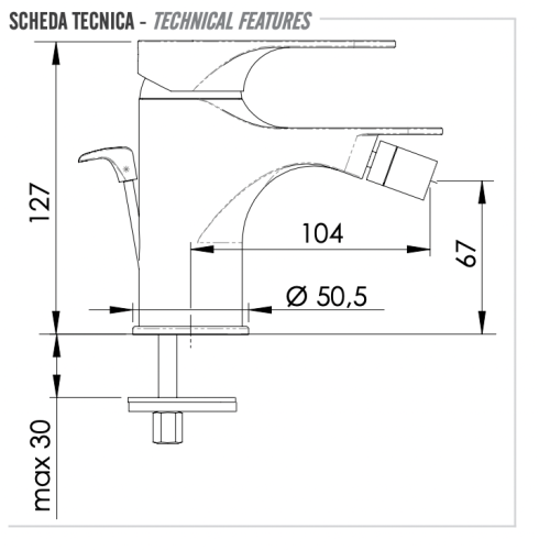Смеситель Remer Class Line L20 на биде хром без термостата - фото 2