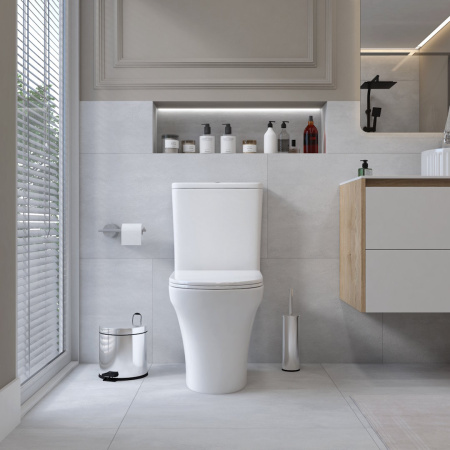 Унитаз напольный с бачком Teymi Ellie T40206 белый с сиденьем микролифт безободковый смыв торнадо