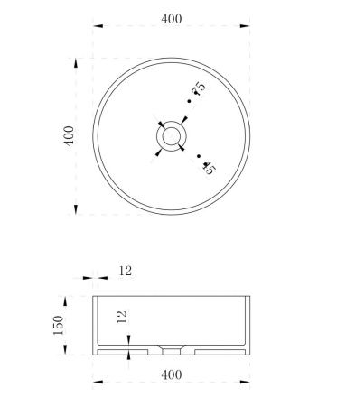 Раковина из искусственного камня Abber STEIN AS2612 40х40 накладная цвет белый без отверстий под смеситель
