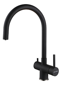 Смеситель для кухни Paulmark HELLER He213218-418 на раковину черный металлик без термостата