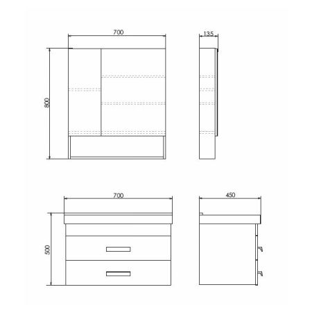 Зеркало-шкаф Comforty Никосия 00-00008851CF 70х80 подвесной цвет коричневый