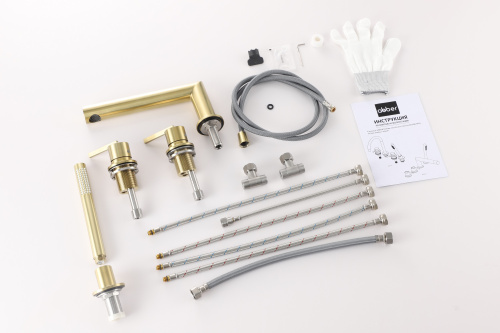 Смеситель Abber Perfekte 316 AF8A13BG на борт ванны брашированное золото - фото 2