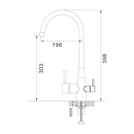 Смеситель для кухни Shevanik S428 на мойку хром