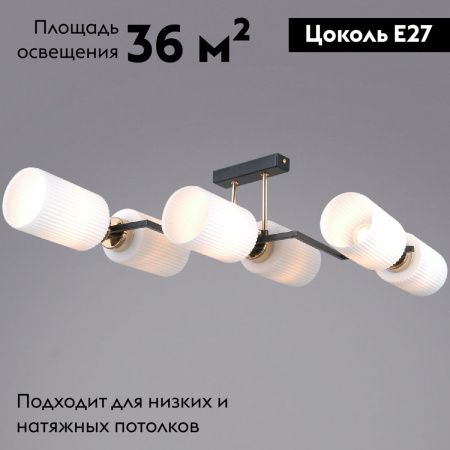 Люстра потолочная Illumico IL0809-6ASQ-25 BK AB NAPLES