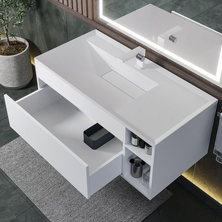 Тумба с раковиной Uperwood Lotus Premium 39340207463 100х50 цвет белый