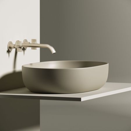 Раковина из сантехнического фарфора Ceramica Nova ELEMENT CN6047MC 60х40 накладная цвет коричневый без отверстий под смеситель