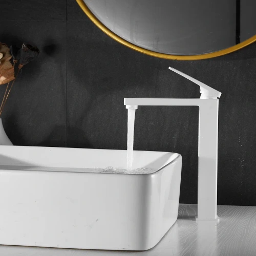 Смеситель для раковины Shevanik S6811C на столешницу белый - фото 4