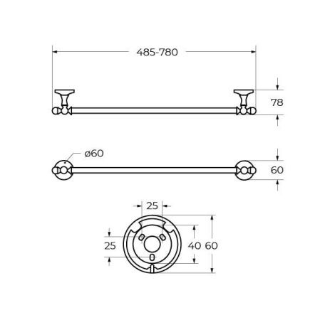 Полотенцедержатель Art&Max ANTIC CRYSTAL AM-E-2624CLS