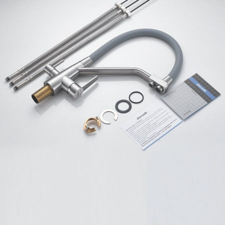 Смеситель для кухни Shevanik S968L на мойку сатин