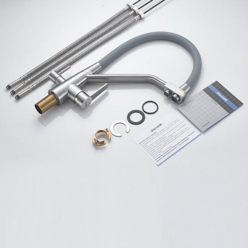 Смеситель для кухни Shevanik S968L на мойку сатин - фото 4